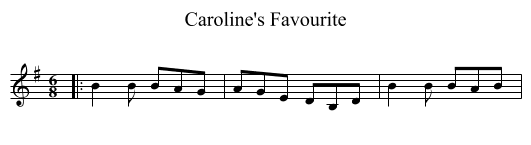 Caroline's Favourite - staff notation