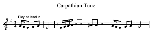 Carpathian Tune - staff notation