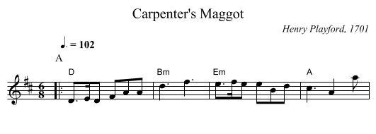 Carpenter's Maggot - staff notation