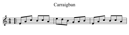 Carraigban - staff notation
