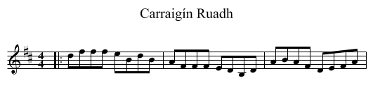 Carraigín Ruadh - staff notation