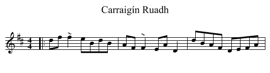 Carraigín Ruadh - staff notation