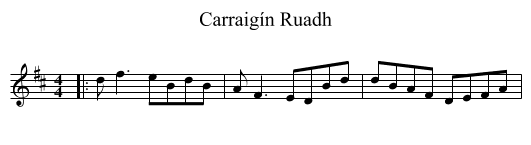 Carraigín Ruadh - staff notation