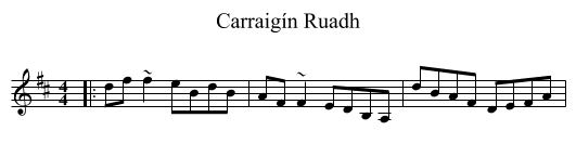 Carraigín Ruadh - staff notation