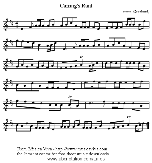 Carraig's Rant - staff notation