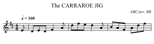 CARRAROE JIG, The - staff notation
