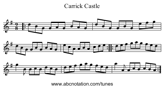 Carrick Castle - staff notation