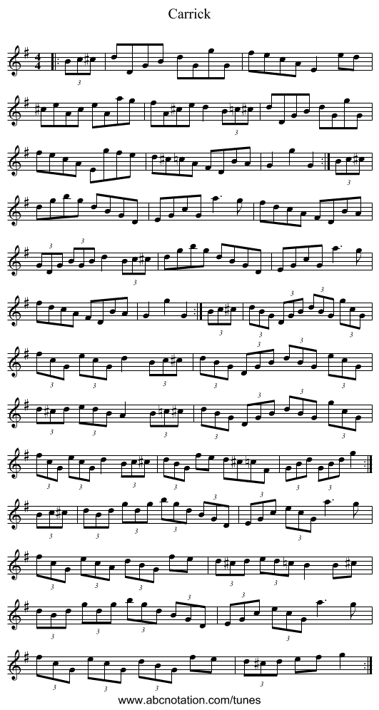 Carrick - staff notation