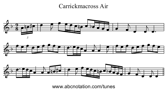 Carrickmacross Air - staff notation