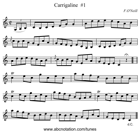 Carrigaline  #1 - staff notation