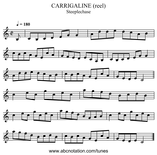 CARRIGALINE (reel) - staff notation