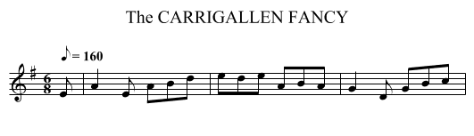 CARRIGALLEN FANCY, The - staff notation