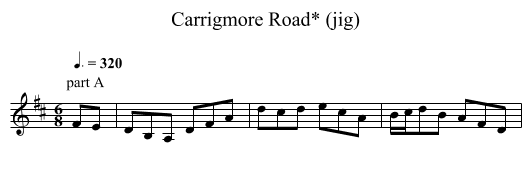 Carrigmore Road* (jig) - staff notation