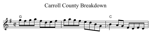 Carroll County Breakdown - staff notation