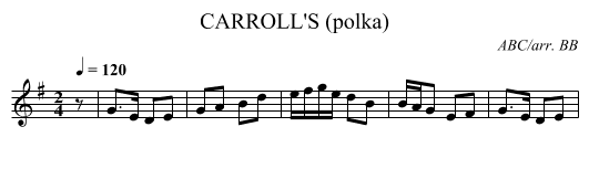 CARROLL'S (polka) - staff notation