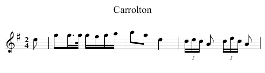 Carrolton - staff notation