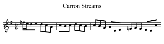 Carron Streams - staff notation