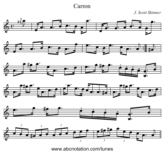 Carron - staff notation