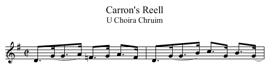 Carron's Reell - staff notation