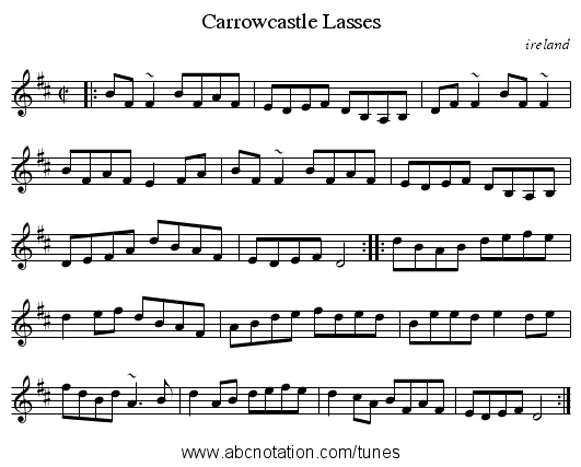Carrowcastle Lasses - staff notation