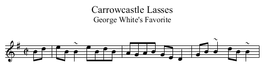 Carrowcastle Lasses - staff notation