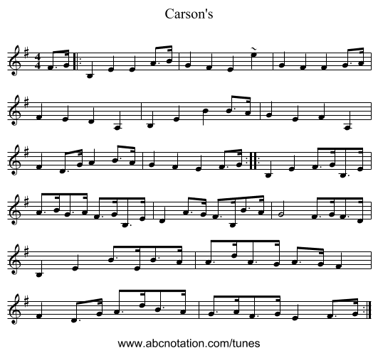 Carson's - staff notation