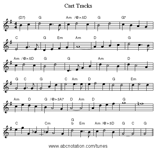 Cart Tracks - staff notation