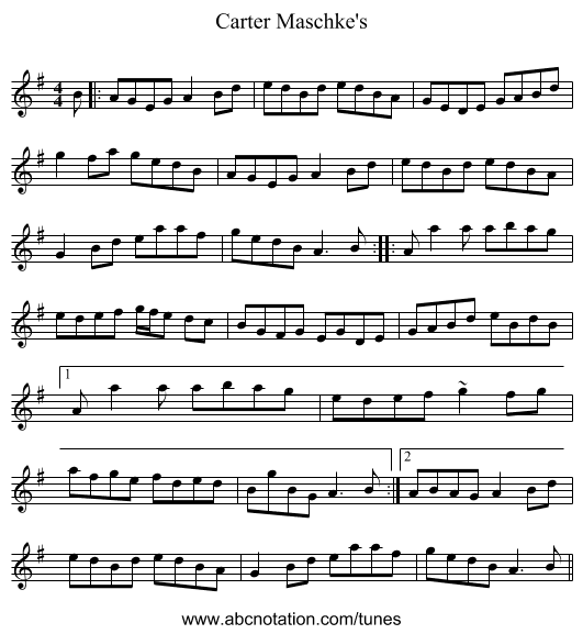 Carter Maschke's - staff notation