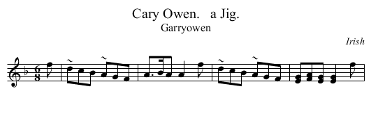 Cary Owen.   a Jig. - staff notation