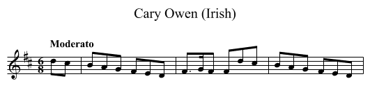 Cary Owen (Irish) - staff notation