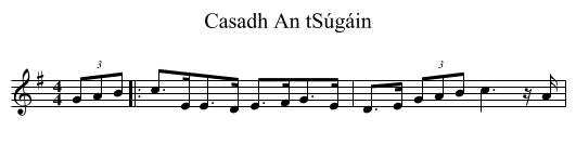 Casadh An tSúgáin - staff notation