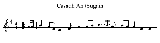 Casadh An tSúgáin - staff notation