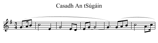 Casadh An tSúgáin - staff notation