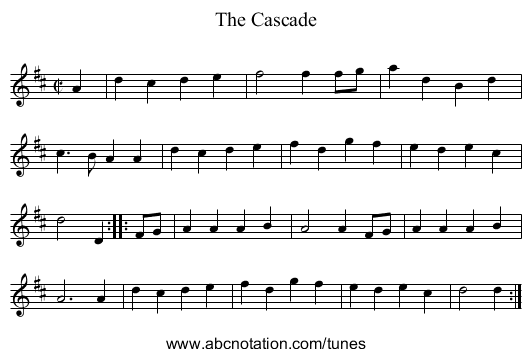 Cascade, The - staff notation