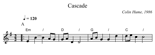 Cascade - staff notation