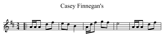 Casey Finnegan's - staff notation