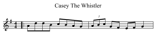Casey The Whistler - staff notation