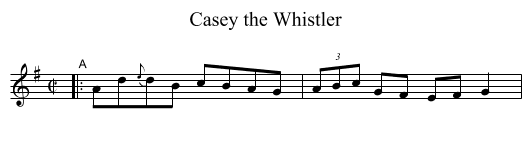 Casey the Whistler - staff notation