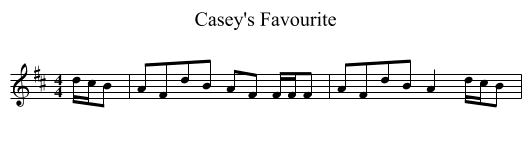 Casey's Favourite - staff notation