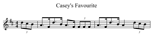 Casey's Favourite - staff notation
