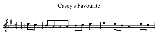 Casey's Favourite - staff notation