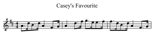 Casey's Favourite - staff notation