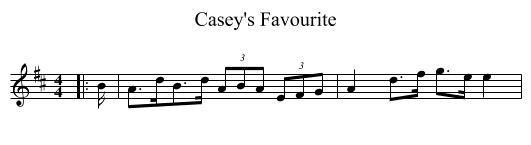 Casey's Favourite - staff notation