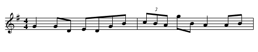 Casey's Pig - staff notation