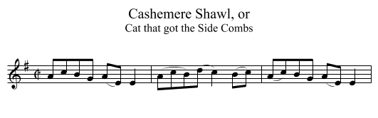 Cashemere Shawl, or - staff notation