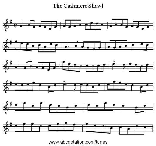 Cashmere Shawl, The - staff notation