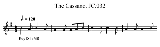 Cassano. JC.032, The - staff notation