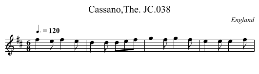 Cassano,The. JC.038 - staff notation
