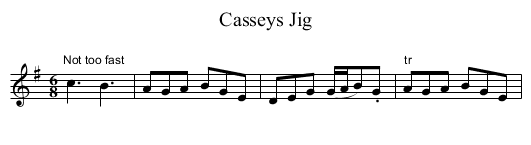 Casseys Jig - staff notation