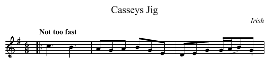 Casseys Jig - staff notation